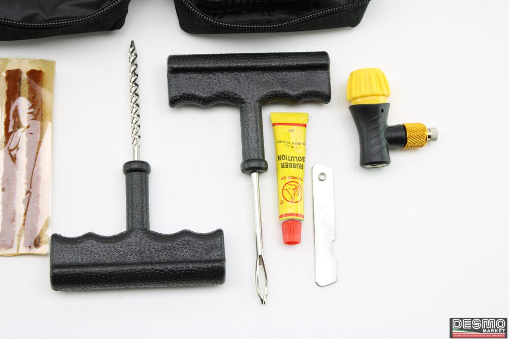 Kit Ripara Gomme X Foratura Auto Moto Ruota Riparazione Pneumatici Tubeless - immagine 3