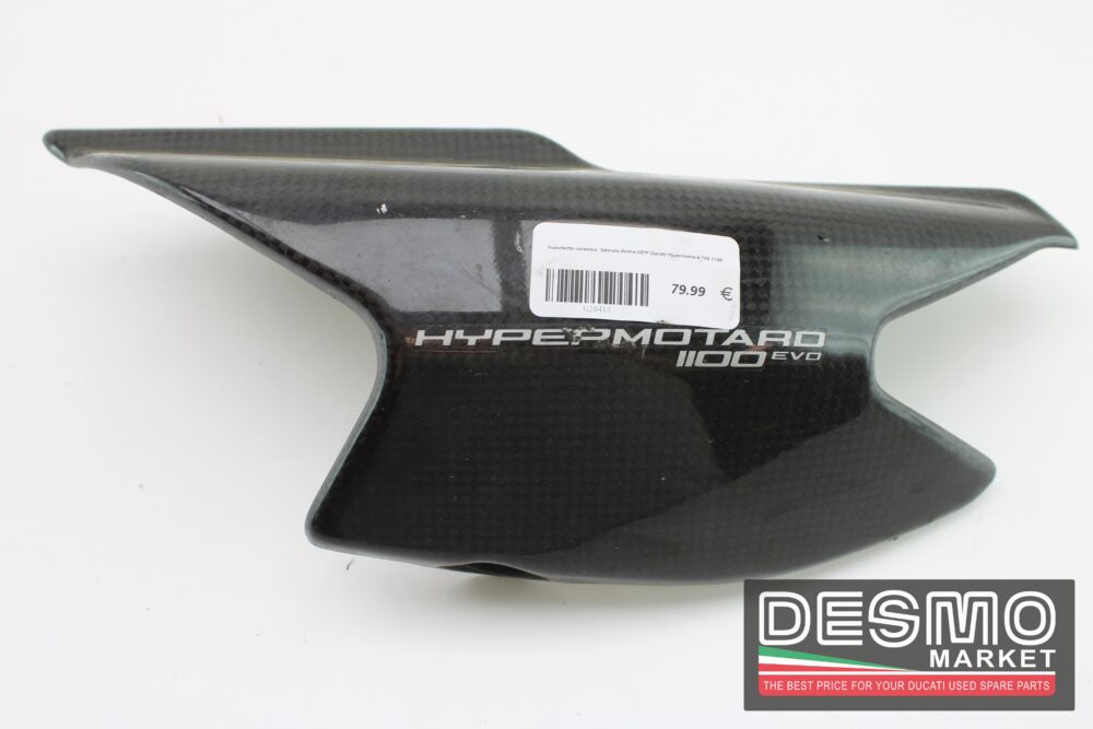 Fianchetto carbonio  laterale destro OEM Ducati Hypermotard 796 1100 - immagine 5