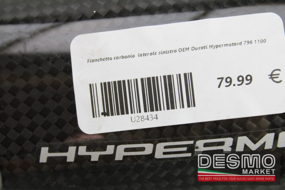 Fianchetto carbonio  laterale sinistra OEM Ducati Hypermotard 796 1100 - immagine 5