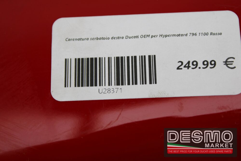 Carenatura serbatoio destra Ducati OEM per Hypermotard 796 1100 Rossa - immagine 8
