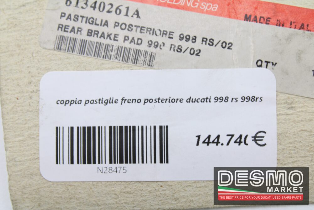 coppia pastiglie freno posteriore ducati 998 rs 998rs - immagine 4