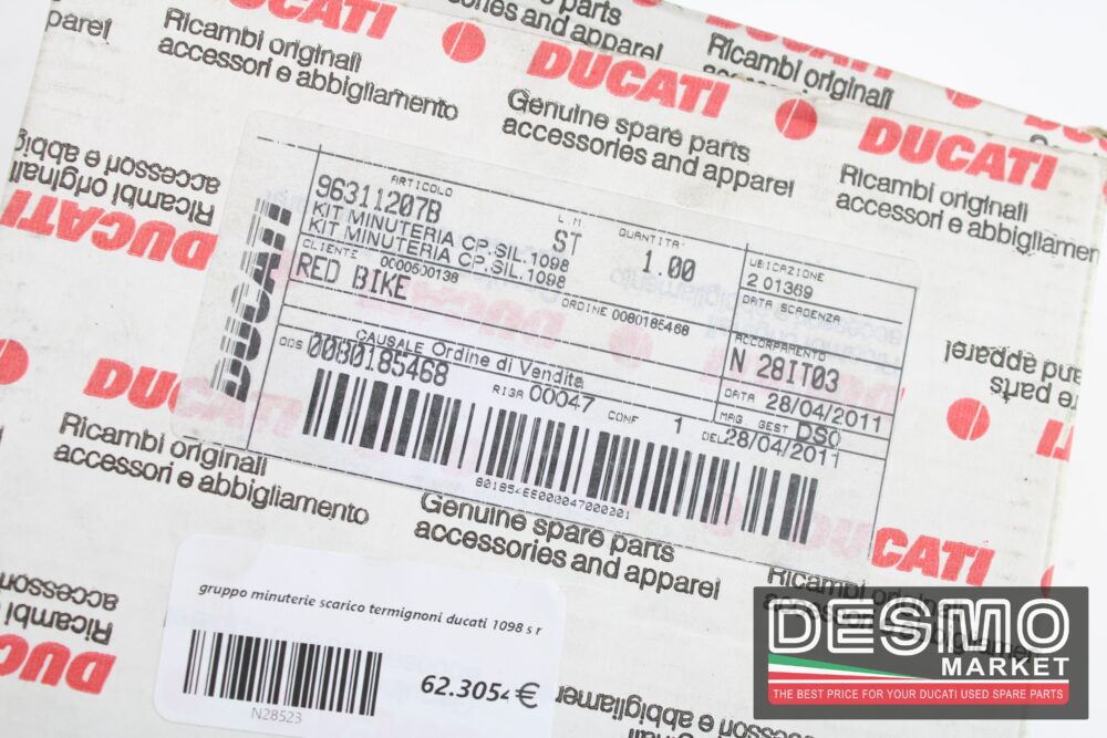 gruppo minuterie scarico termignoni ducati 1098 s r - immagine 3