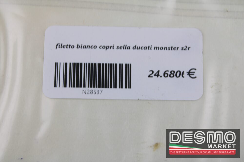 filetto bianco copri sella ducati monster s2r - immagine 2