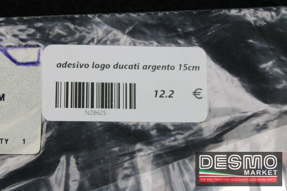 adesivo logo ducati argento 15cm - immagine 2