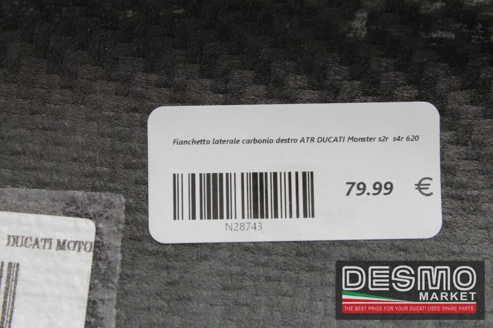 Fianchetto laterale carbonio destro ATR DUCATI Monster s2r  s4r 620 - immagine 6