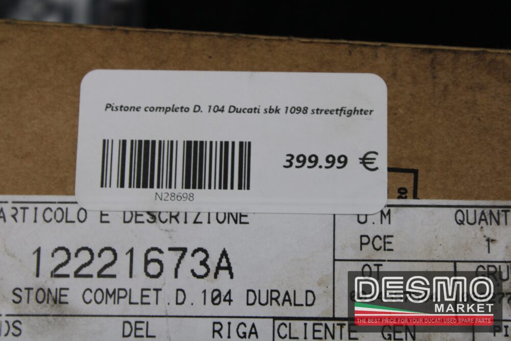 Pistone completo D. 104 Ducati sbk 1098 streetfighter - immagine 6