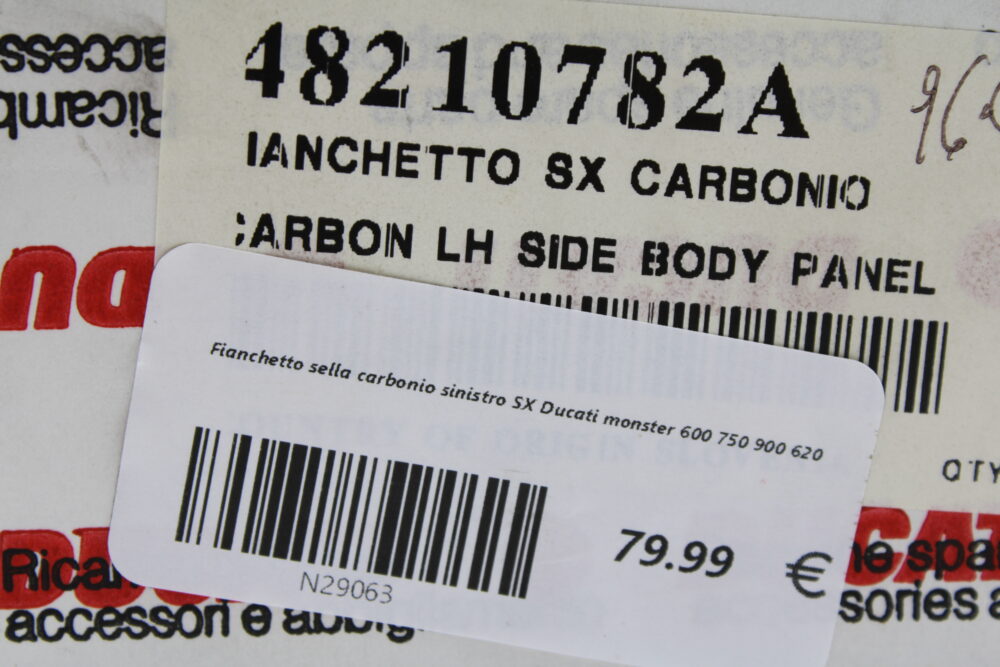 Fianchetto sella carbonio sinistro SX Ducati monster 600 750 900 620 - immagine 5