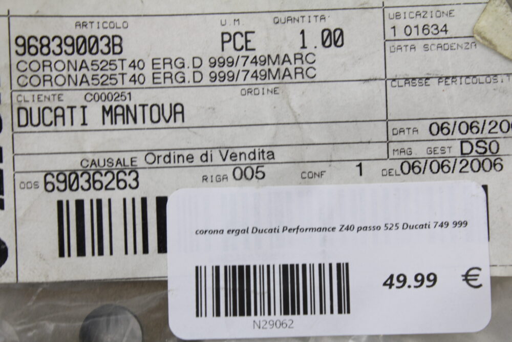 corona ergal Ducati Performance Z40 passo 525 Ducati 749 999 - immagine 5