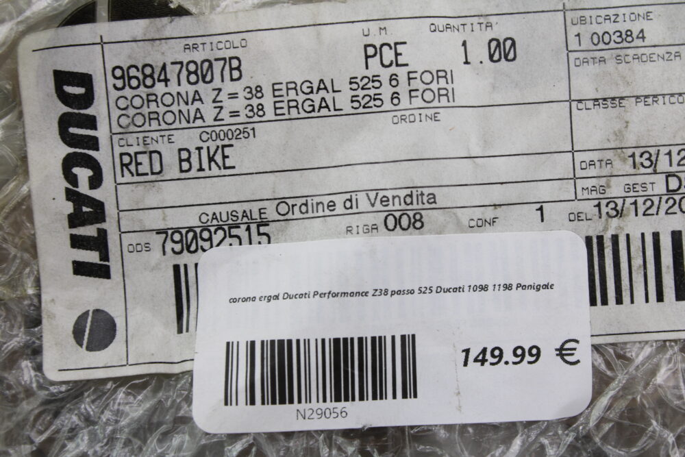 corona ergal Ducati Performance Z38 passo 525 Ducati 1098 1198 Panigale - immagine 5