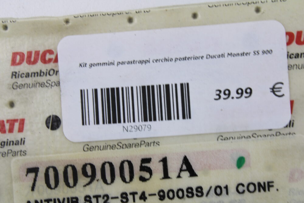 Kit gommini parastrappi cerchio posteriore Ducati Monster SS 900 - immagine 3