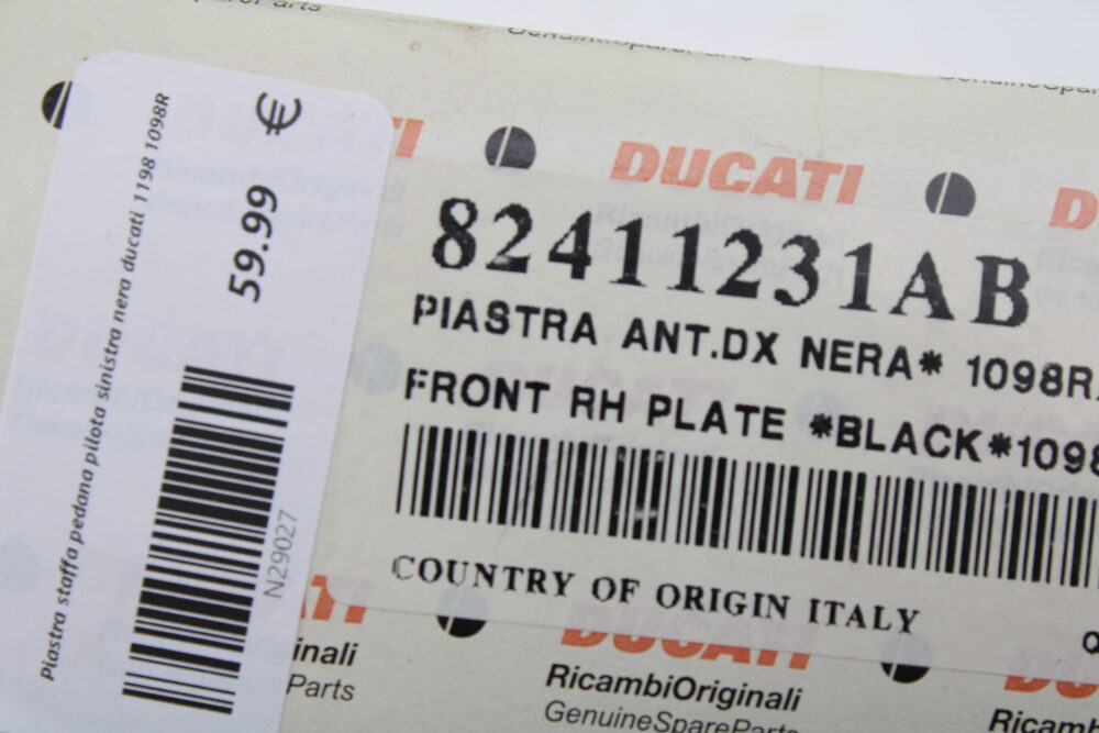 Piastra staffa pedana pilota sinistra nera ducati 1198 1098R - immagine 5