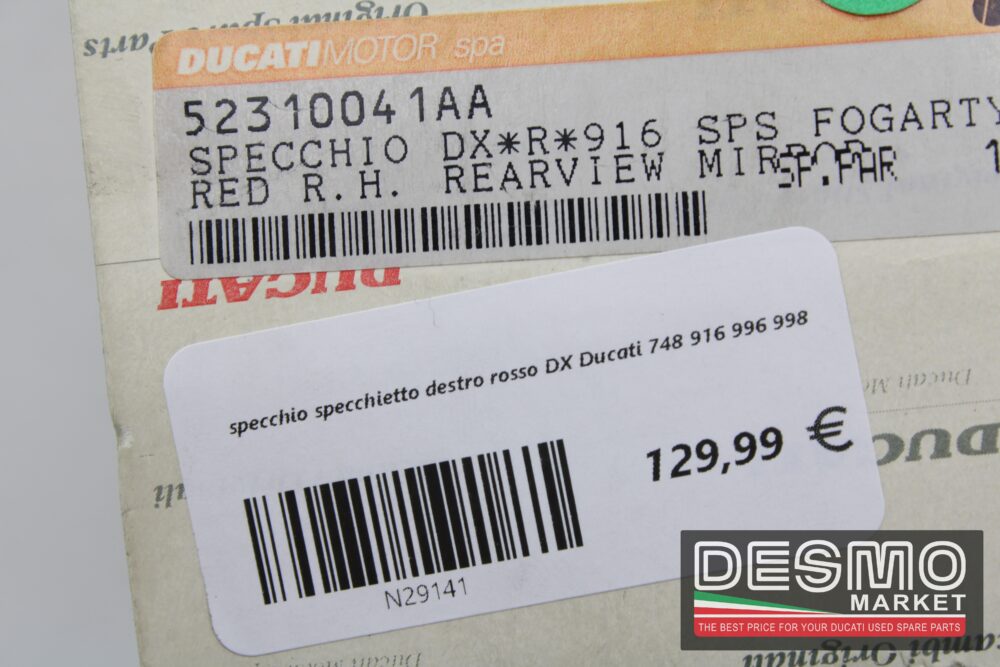 specchio specchietto destro rosso DX Ducati 748 916 996 998 - immagine 6