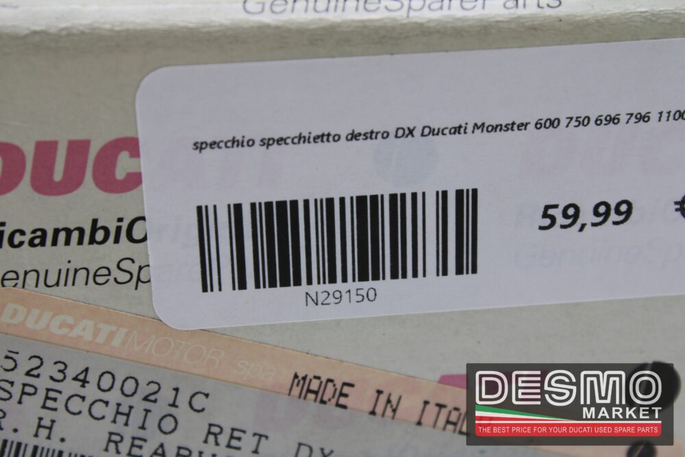 specchio specchietto destro DX Ducati Monster 600 750 696 796 1100 - immagine 3