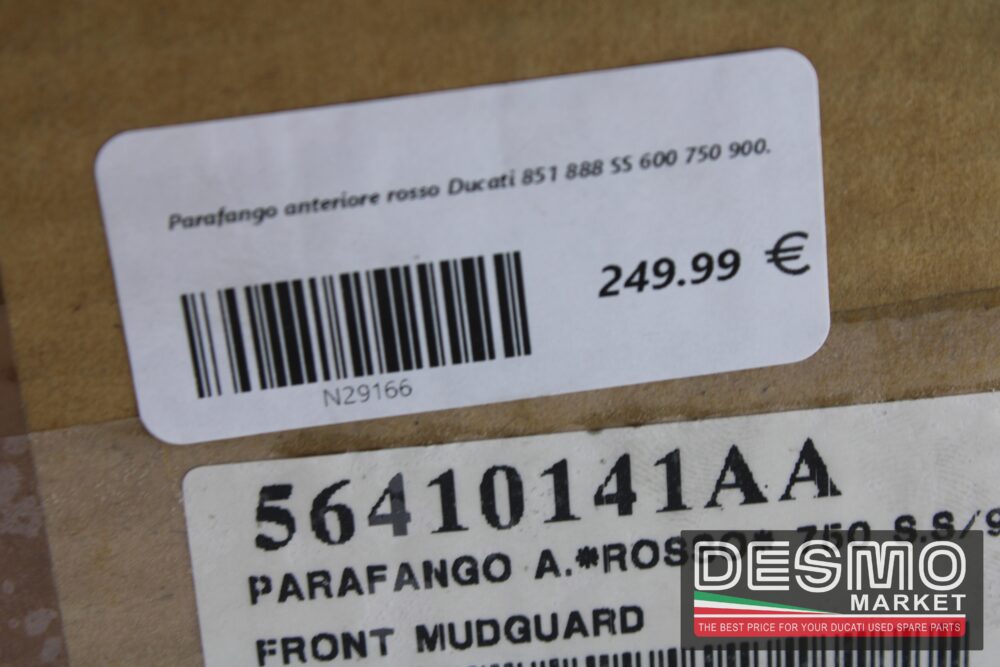 Parafango anteriore rosso Ducati 851 888 SS 600 750 900. - immagine 8