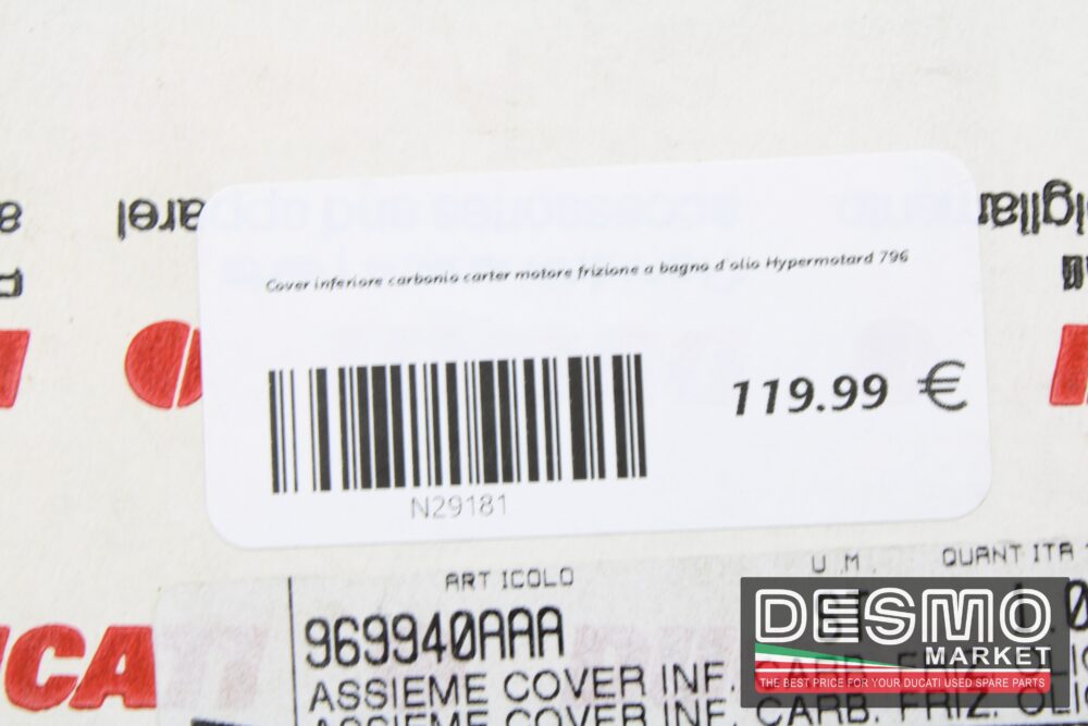 Cover inferiore carbonio carter frizione a bagno d'olio Hypermotard 796 - immagine 8
