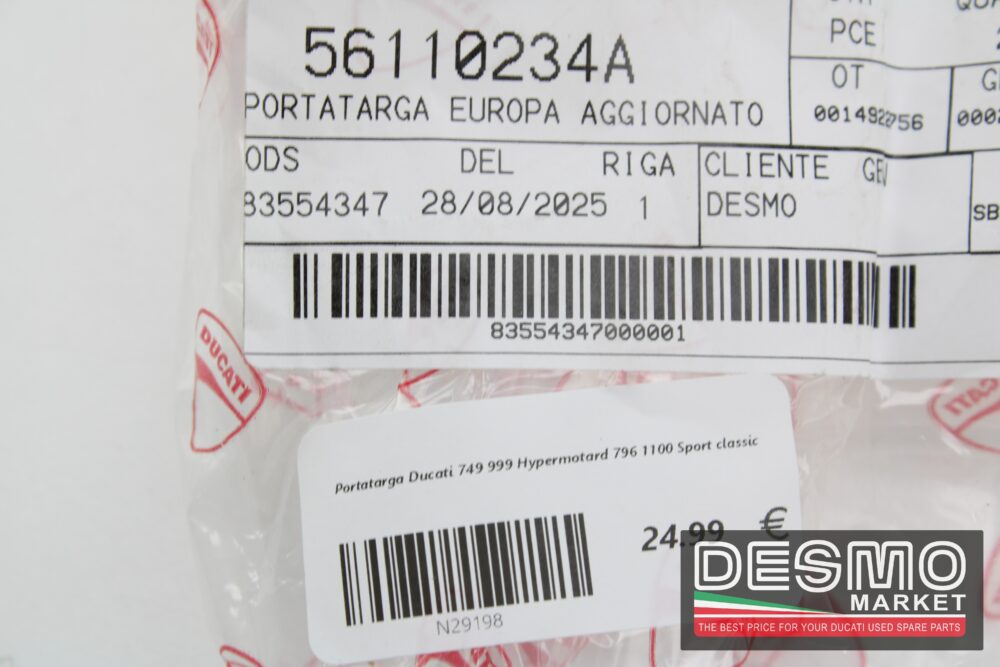 Portatarga Ducati 749 999 Hypermotard 796 1100 Sport classic - immagine 5