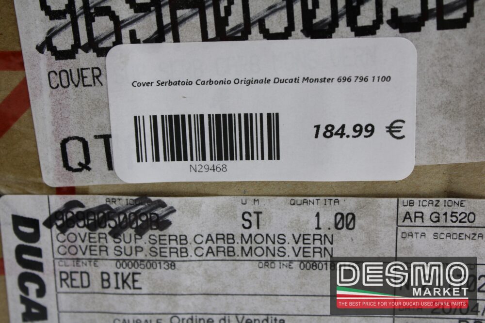 Cover Serbatoio Carbonio Originale Ducati Monster 696 796 1100 - immagine 7