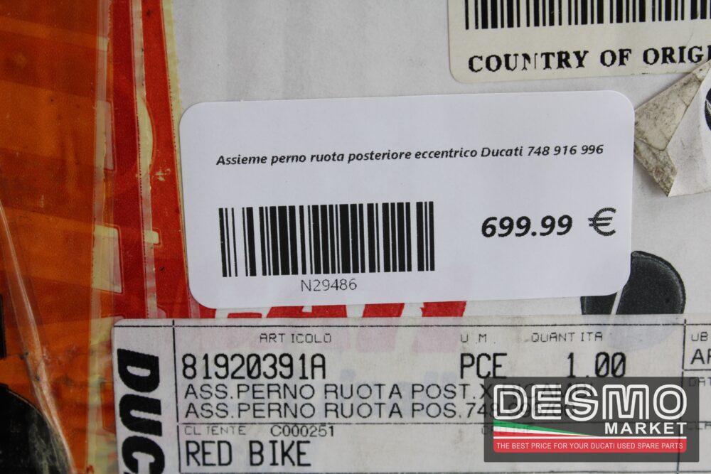 Assieme perno ruota posteriore eccentrico Ducati 748 916 996 - immagine 7