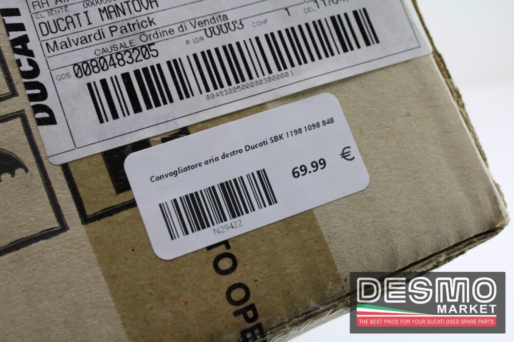 Convogliatore aria destro Ducati SBK 1198 1098 848 - immagine 7