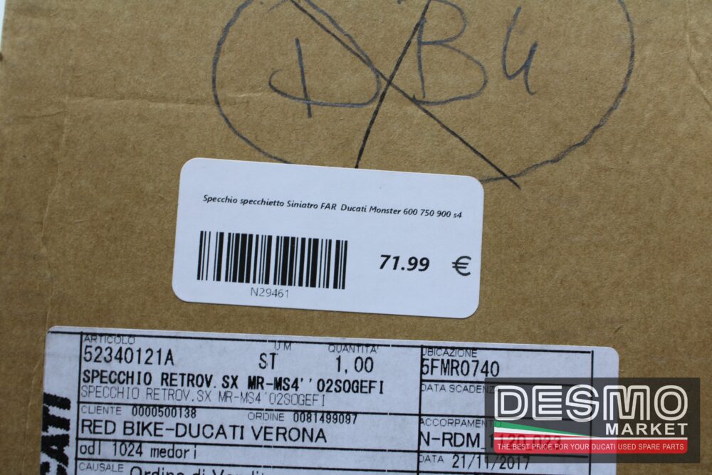 Specchio specchietto Sinistro FAR  Ducati Monster 600 750 900 s4 - immagine 4