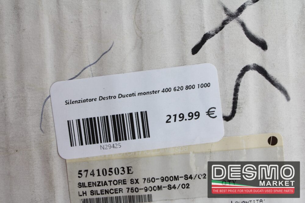 Silenziatore Destro Ducati monster 400 620 800 1000 - immagine 8