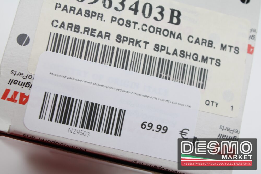 Paraspruzzi posteriore corona carbonio hypermotard 796 1100 - immagine 5