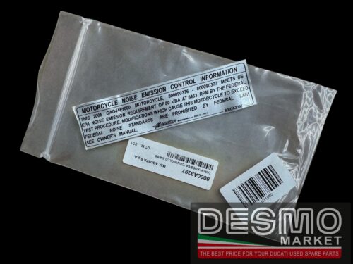 Targhetta emissioni MV Agusta F4 2004-2006 USA